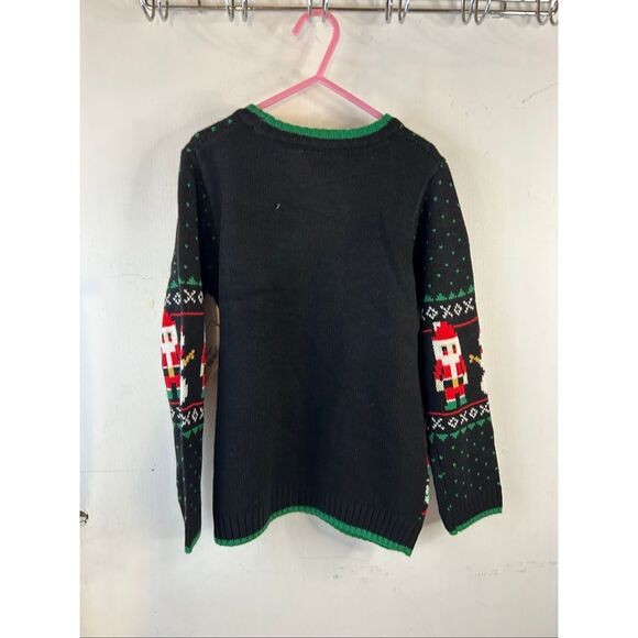 Holiday Time Kids Christmas sweater size 6/7 youth new Black with Snowmen - Picture 4 of 8